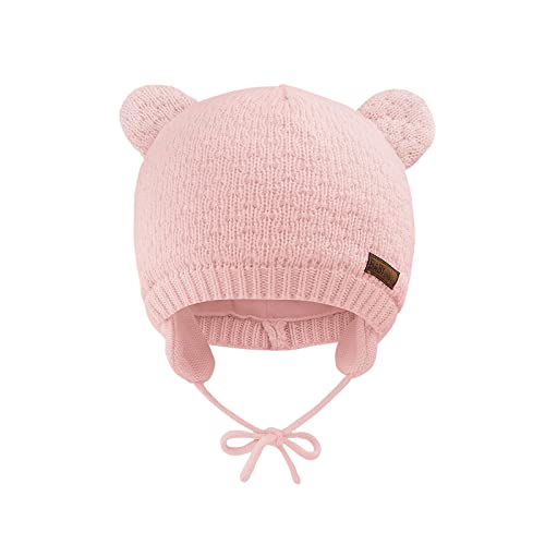 SEYUFN Babymütze, für Jungen und Mädchen, gestrickte Hündchen für Babys und Kleinkinder, mit Fleece-Futter, 0-36 Monate(Rosa,1-3 Jahre) von SEYUFN