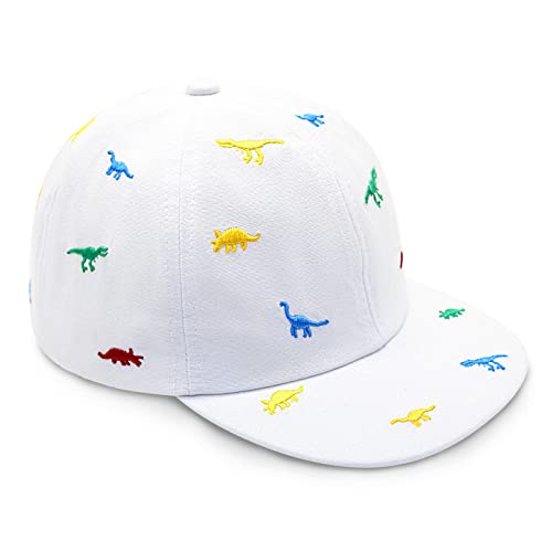 SEYUFN Dinosaurier Cap Kinder Sonnen Frühling Einstellbar Kleinkind Kinder Baseballmützen Stickerei im Freien Sommerhut Mädchen Jungen (1-2 Jahre, Weiß) von SEYUFN