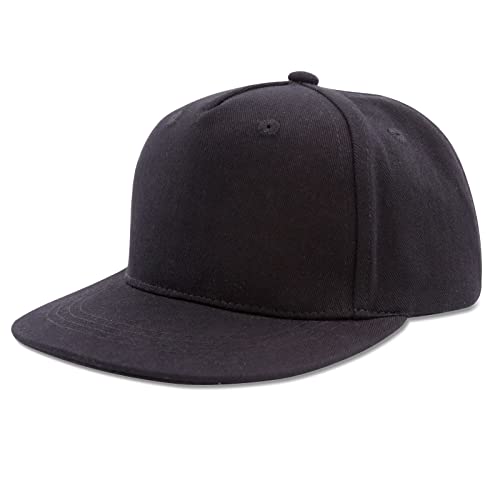 SEYUFN Kinder Baseballmütze Baby Mädchen Jungen Kappe Cap Baseballkappe mit Flacher Krempe für Kinder Jungen Sport Hut mit Cartoon-Muster Mädchen (Schwarz, 2-4 Jahre(52cm)) von SEYUFN