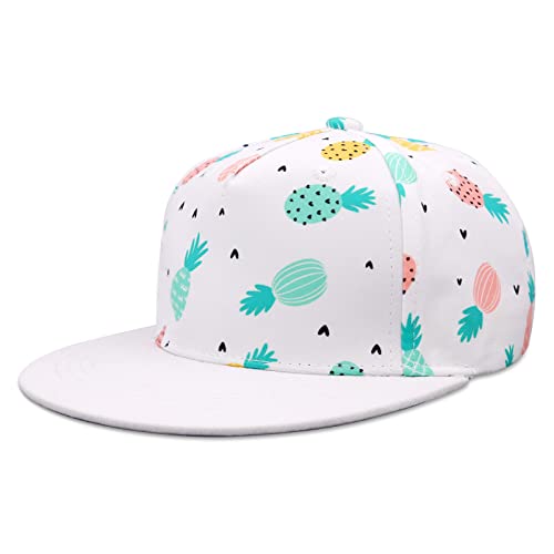 SEYUFN Kinder Baseballmütze Baby Mädchen Jungen Kappe Cap Baseballkappe mit Flacher Krempe für Kinder Jungen Sport Hut mit Cartoon-Muster Mädchen (Ananas, 2-4 Jahre(52cm)) von SEYUFN