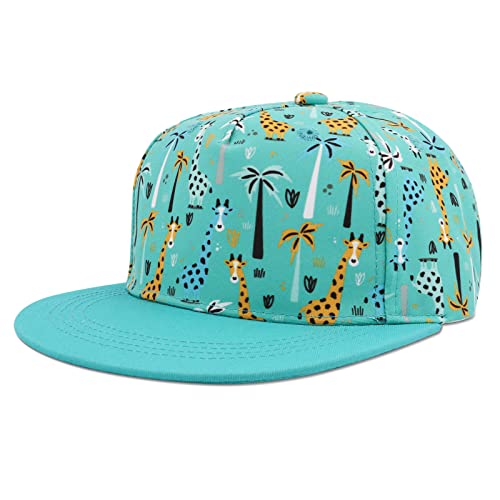 SEYUFN Kinder Baseballmütze Baby Mädchen Jungen Kappe Cap Baseballkappe mit Flacher Krempe für Kinder Jungen Sport Hut mit Cartoon-Muster Mädchen (Giraffe, 2-4 Jahre(52CM)) von SEYUFN