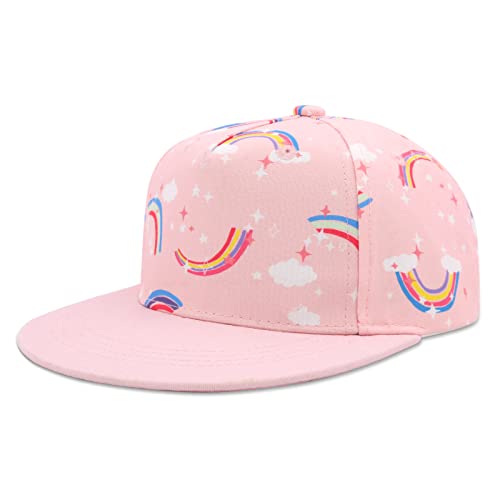 SEYUFN Kinder Baseballmütze Baby Mädchen Jungen Kappe Cap Baseballkappe mit Flacher Krempe für Kinder Jungen Sport Hut mit Cartoon-Muster Mädchen (Regenbogen, 2-4 Jahre(52cm)) von SEYUFN