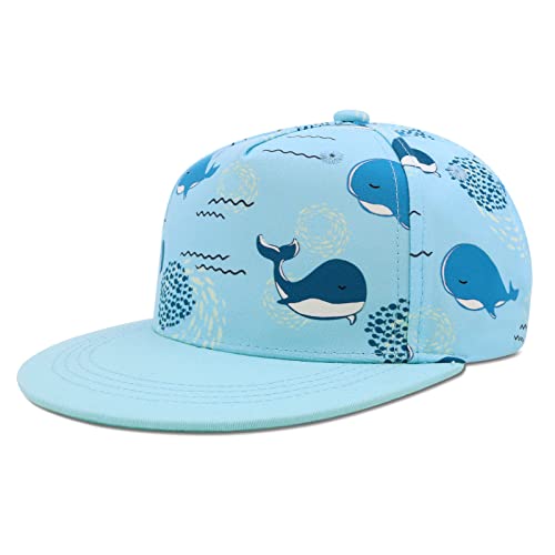 SEYUFN Kinder Baseballmütze Baby Mädchen Jungen Kappe Cap Baseballkappe mit Flacher Krempe für Kinder Jungen Sport Hut mit Cartoon-Muster Mädchen (Wal, 2-4 Jahre(52cm)) von SEYUFN