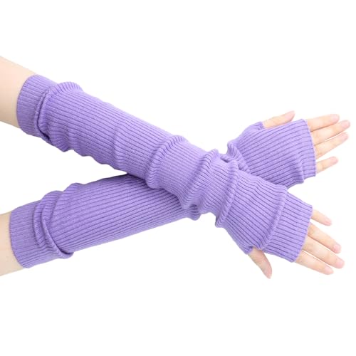 SEYUFN Winter Fingerlose Lange Handschuhe für Frauen Kaschmir Gemischt Gestrickte Armstulpen Super Weiche Schwarze Arm Ärmel, Lavendel, 40cm/15.7in SEYUFN Winter Fingerlose Lange Handschuhe für Frauen Kaschmir Gemischt Gestrickte Armstulpen Super Weiche Schwarze Arm Ärmel, Lavendel, 40cm/15.7in von SEYUFN