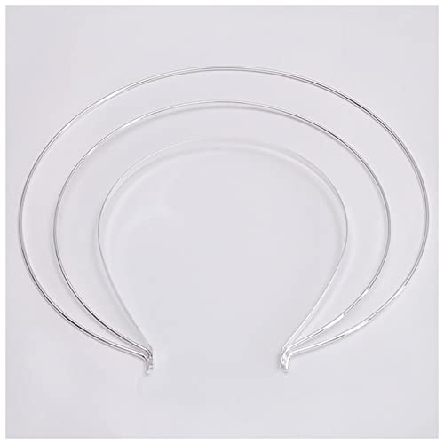 Stirnband Damen 2. PCs 21. 0mm Metallkopfreiopp 4,5mm Breite Haarband Trendige Haarbänder Basiseinstellung DIY. Haarwäschezubehör for Schmuckherstellung Stirnband (Size : Silver color) von SEvso