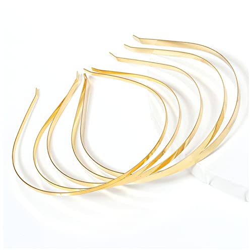 Stirnband Damen 5 STÜCKE Edelstahl Haarband-Reifen-leere Metall-Stirnband-Basis-Einstellung for Schmuckherstellung DIY. Frauen Hochzeit Haarwäschekomponente Stirnband (Color : Gold, Size : 3mm) von SEvso