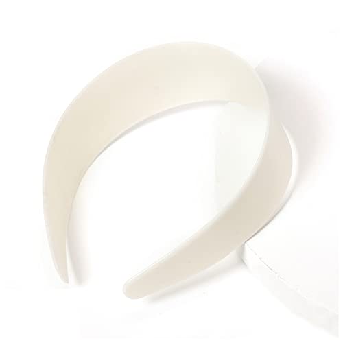 Stirnband Damen 5 stücke schwarz kunststoff stirnband basis flache breite lünette haarbänder einstellen kopfband hoop for DIY. Schmuckherstellung Zubehör liefert Stirnband (Color : White, Size : 38m von SEvso