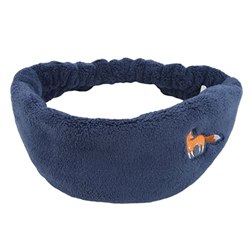 Stirnband Damen Feste Farbe Tierbedruckte Stirnbänder for Frauen Einfache Stoff Mädchen Haarband Frauen Haarschmuck Weit Seite Haarband Stirnband (Size : Deep Blue) von SEvso