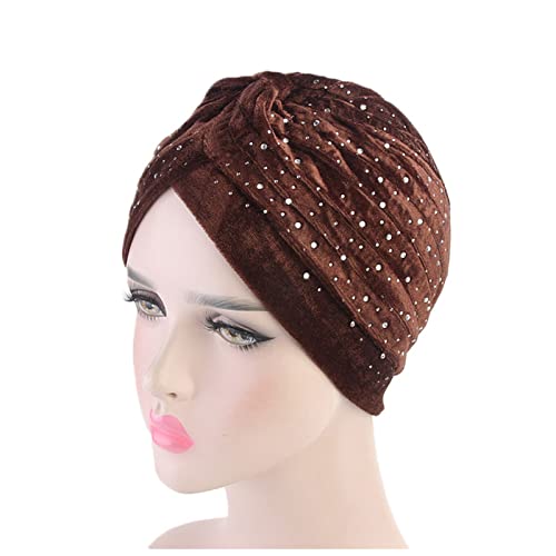 Stirnband Damen Frauen Samt Turban Hut Stirnband Muslim Hijab Caps Weibliche weiche Bandana Stirnband Hijabs Kopf Wrap Haar Zubehör Stirnband (Size : 62) von SEvso