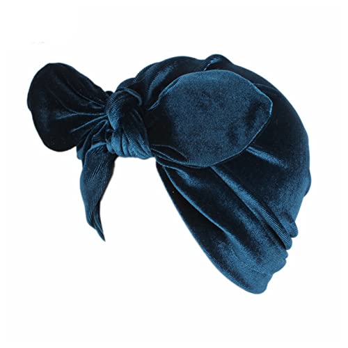 Stirnband Damen Frauen Samt Turban Hut Stirnband Muslim Hijab Caps Weibliche weiche Bandana Stirnband Hijabs Kopf Wrap Haar Zubehör Stirnband (Size : Light Blue) von SEvso