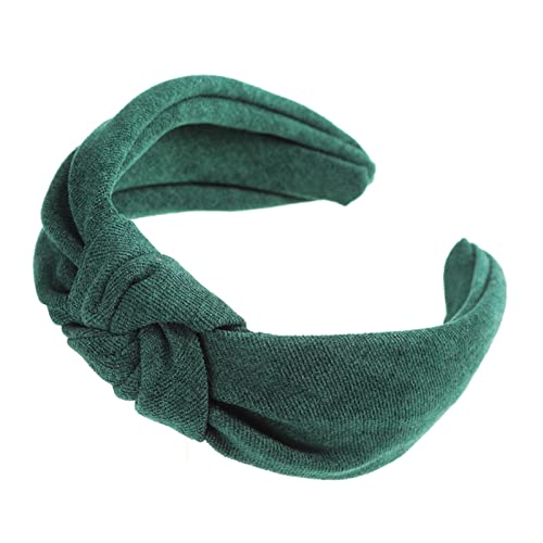 Stirnband Damen Geknotetes Stirnband for Frauen Breite Haarbänder Samt Krawatten Mädchen Massivfarbe Haarfassung Lünette Kopfschmuck Haarschmuck Stirnband (Size : 1389-D) von SEvso