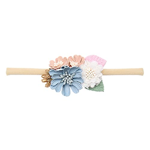 Stirnband Damen Haarschmuck Schöne Stirnband Gefälschte Blume Nylon Haarbänder Künstliche Blumen Elastische Kopfbänder Headwear Stirnband (Size : 46) von SEvso