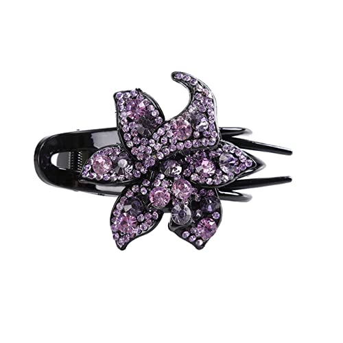 Stirnband Damen Rhinestone Haarnadelblume Duckbill Haar Krallen Vintage Haarspangen Haarschmuck for Frauen, die Pferdeschwanz Headwear glänzt Stirnband (Size : 14) von SEvso