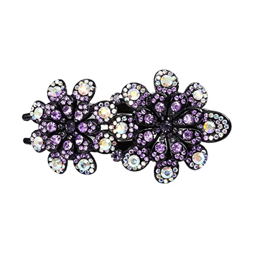 Stirnband Damen Rhinestone Haarnadelblume Duckbill Haar Krallen Vintage Haarspangen Haarschmuck for Frauen, die Pferdeschwanz Headwear glänzt Stirnband (Size : CB0764-A) von SEvso