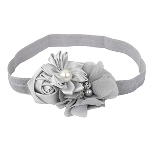 Stirnband Damen Weiße Blumenmädchen Headwear Stirnband Fotografie Requisiten Haarband Zubehör for Party Travel Bühne 12 Farbenfarben Stirnband (Size : Grey) von SEvso