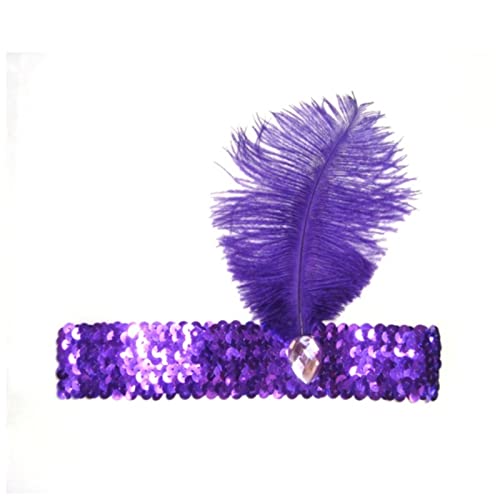 Stirnband Feder 10 Farben Frauen Kopfband Perlen Pailletten Flapper Feder Stirnband Kopfschmuck Party Kostüm Stirnband Haarschmuck Feder Stirnband (Size : TP0170Z) von SEvso