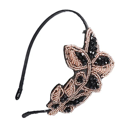 Stirnband Feder Frauen Perlen Flapper Stirnband Blatt Vintage 1920er Jahre Inspiriert Haarband Schwarz Side Blume Haarband Mädchen Haarschmuck Feder Stirnband (Size : 5) von SEvso