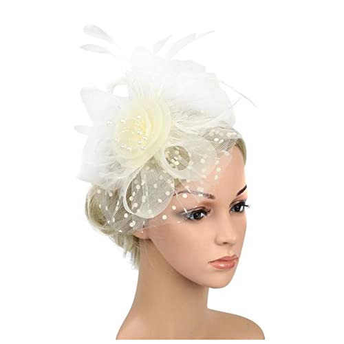 Stirnband Feder Mode-Accessoires Hübsches Stirnband Pearl-Party-Braut-Kopfschmuck-elastisches Haar-Reifen for Frauen Feder Stirnband (Size : D) von SEvso