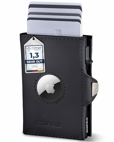 SF SCOFIELD Duality Airtag Wallet mit Münzfach I Geldbeutel für 8-10 Karten I Geldbörse Herren mit RFID Schutz I Slim Wallet I Smart Wallet I Kartenetui mit Air Tag Fach I Portemonnaie von SF SCOFIELD