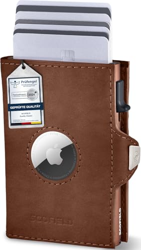 SF SCOFIELD Duality Airtag Wallet mit Münzfach I Geldbeutel für 8-10 Karten I Geldbörse Herren mit RFID Schutz I Slim Wallet I Smart Wallet I Kartenetui mit Air Tag Fach I Portemonnaie von SF SCOFIELD