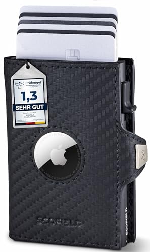 SF SCOFIELD Duality Airtag Wallet mit Münzfach I Geldbeutel für 8-10 Karten I Geldbörse Herren mit RFID Schutz I Slim Wallet I Smart Wallet I Kartenetui mit Air Tag Fach I Portemonnaie von SF SCOFIELD