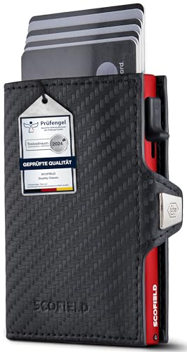 SF SCOFIELD Duality Classic Premium Slim Wallet mit Münzfach | Kartenetui mit Münzfach für 9 – 10 Karten | Karten Geldbeutel | Herren Portemonnaie | RFID Schutz | Kreditkartenetui | Smart Wallet von SF SCOFIELD