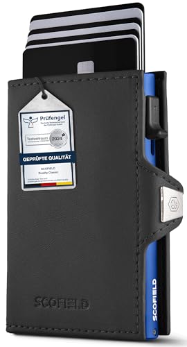 SF SCOFIELD Duality Classic Premium Slim Wallet mit Münzfach | Kartenetui mit Münzfach für 9 – 10 Karten | Karten Geldbeutel | Herren Portemonnaie | RFID Schutz | Kreditkartenetui | Smart Wallet von SF SCOFIELD
