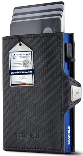 SF SCOFIELD Duality Classic Premium Slim Wallet mit Münzfach | Kartenetui mit Münzfach für 9 – 10 Karten | Karten Geldbeutel | Herren Portemonnaie | RFID Schutz | Kreditkartenetui | Smart Wallet von SF SCOFIELD