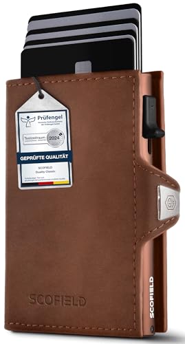 SF SCOFIELD Duality Classic Premium Slim Wallet mit Münzfach | Kartenetui mit Münzfach für 9 – 10 Karten | Karten Geldbeutel | Herren Portemonnaie | RFID Schutz | Kreditkartenetui | Smart Wallet von SF SCOFIELD