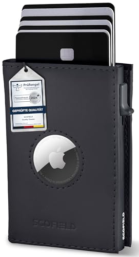 SF SCOFIELD Duality Magflip Airtag Wallet mit Münzfach I Geldbeutel für 8-9 Karten I Geldbörse Herren mit RFID Schutz I Slim Wallet I Smart Wallet I Kartenetui mit Air Tag Fach I Portemonnaie von SF SCOFIELD