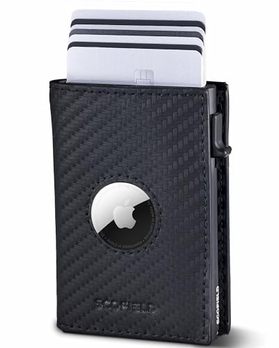 SF SCOFIELD Duality Magflip Airtag Wallet mit Münzfach I Geldbeutel für 8-9 Karten I Geldbörse Herren mit RFID Schutz I Slim Wallet I Smart Wallet I Kartenetui mit Air Tag Fach I Portemonnaie von SF SCOFIELD