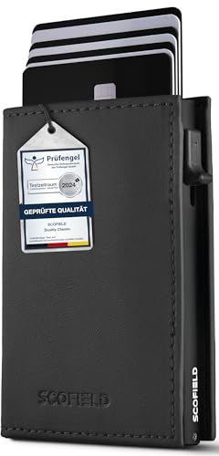SF SCOFIELD Duality Magflip Slim Wallet mit Münzfach | Kartenetui Herren für 9-10 Karten | Geldbeutel Portemonnaie mit RFID Schutz | Wallets for Men | Kreditkartenetui von SF SCOFIELD
