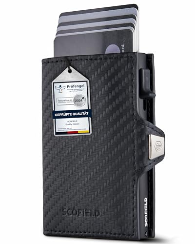 SF SCOFIELD Duality Magflip Slim Wallet mit Münzfach | Kartenetui Herren für 9-10 Karten | Geldbeutel Portemonnaie mit RFID Schutz | Wallets for Men | Kreditkartenetui von SF SCOFIELD