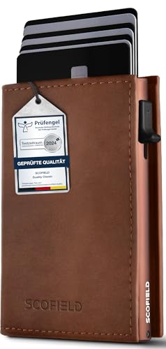 SF SCOFIELD Duality Magflip Slim Wallet mit Münzfach | Kartenetui Herren für 9-10 Karten | Geldbeutel Portemonnaie mit RFID Schutz | Wallets for Men | Kreditkartenetui von SF SCOFIELD