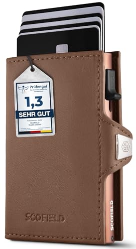 SF SCOFIELD Duality Classic Slim Wallet ohne Münzfach | Kartenetui Herren für 9-10 Karten | Geldbeutel Portemonnaie mit RFID Schutz | Wallets for Men | Kreditkartenetui von SF SCOFIELD