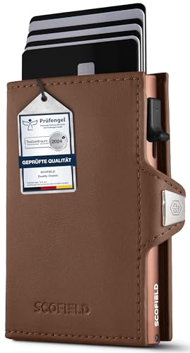 SF SCOFIELD Duality Classic Premium Slim Wallet mit Münzfach | Kartenetui mit Münzfach für 9 – 10 Karten | Karten Geldbeutel | Herren Portemonnaie | RFID Schutz | Kreditkartenetui | Smart Wallet von SF SCOFIELD