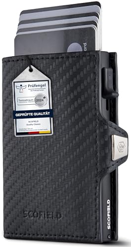 SF SCOFIELD Duality Classic Premium Slim Wallet mit Münzfach | Kartenetui mit Münzfach für 9 – 10 Karten | Karten Geldbeutel | Herren Portemonnaie | RFID Schutz | Kreditkartenetui | Smart Wallet von SF SCOFIELD