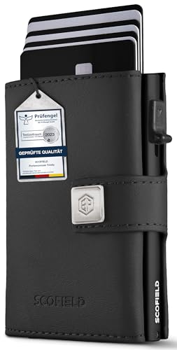 SF SCOFIELD Trinity Premium Slim Wallet mit Münzfach I Wallets for Men I Kartenetui mit Münzfach 10 – 12 Karten I Kreditkartenetui I RFID Schutz I Karten Portemonnaie I Smart Wallet I Geldbörse von SF SCOFIELD
