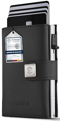 SF SCOFIELD Trinity Premium Slim Wallet mit Münzfach I Wallets for Men I Kartenetui mit Münzfach 10 – 12 Karten I Kreditkartenetui I RFID Schutz I Karten Portemonnaie I Smart Wallet I Geldbörse von SF SCOFIELD