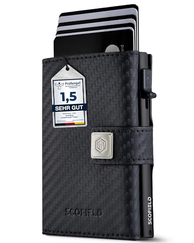 SF SCOFIELD Trinity Slim Wallet mit Münzfach I Premium Kreditkartenetui Herren für 10-12 Karten I RFID - Schutz I Wallets for Men I Smart Wallet I Kartenetui von SF SCOFIELD