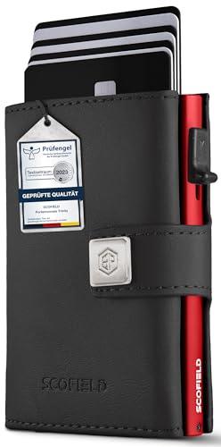 SF SCOFIELD Trinity Premium Slim Wallet mit Münzfach I Wallets for Men I Kartenetui mit Münzfach 10 – 12 Karten I Kreditkartenetui I RFID Schutz I Karten Portemonnaie I Smart Wallet I Geldbörse von SF SCOFIELD