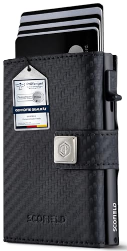SF SCOFIELD Trinity Premium Slim Wallet mit Münzfach I Wallets for Men I Kartenetui mit Münzfach 10 – 12 Karten I Kreditkartenetui I RFID Schutz I Karten Portemonnaie I Smart Wallet I Geldbörse von SF SCOFIELD