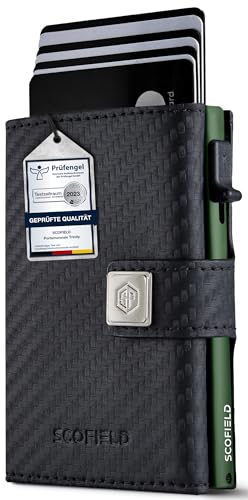SF SCOFIELD Trinity Premium Slim Wallet mit Münzfach I Wallets for Men I Kartenetui mit Münzfach 10 – 12 Karten I Kreditkartenetui I RFID Schutz I Karten Portemonnaie I Smart Wallet I Geldbörse von SF SCOFIELD