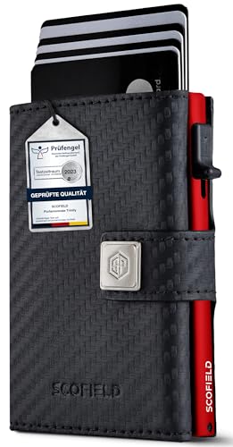 SF SCOFIELD Trinity Premium Slim Wallet mit Münzfach I Wallets for Men I Kartenetui mit Münzfach 10 – 12 Karten I Kreditkartenetui I RFID Schutz I Karten Portemonnaie I Smart Wallet I Geldbörse von SF SCOFIELD