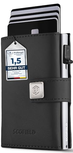 SF SCOFIELD Trinity Slim Wallet mit Münzfach I Premium Kreditkartenetui Herren für 10-12 Karten I RFID - Schutz I Wallets for Men I Smart Wallet I Kartenetui von SF SCOFIELD