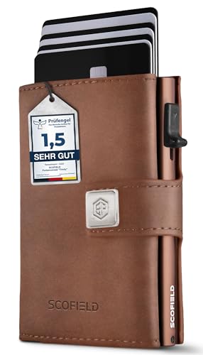 SF SCOFIELD Trinity Wallet I Pop Up Kartenetui Herren mit Münzfach 10 – 12 Karten I Kreditkartenetui I RFID Schutz I Karten Portemonnaie I Credit Card Holder Wallet I Geldbörse Herren I Smart Wallet von SF SCOFIELD