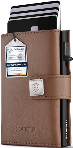 SF SCOFIELD Trinity Wallet I Pop Up Kartenetui Herren mit Münzfach 10 – 12 Karten I Kreditkartenetui I RFID Schutz I Karten Portemonnaie I Credit Card Holder Wallet I Geldbörse Herren I Smart Wallet von SF SCOFIELD
