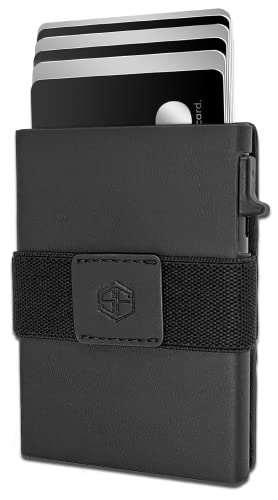 SF SCOFIELD Unity Kartenetui Herren | Pop Up Kreditkartenetui mit RFID Schutz | Platz für 6 bis 8 Karten | Card Holder Wallet | Karten Portemonnaie | Cardholder | Geldklammer I Slim Wallet (Black) von SF SCOFIELD