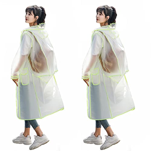 SFAFT 1 Stück Mode Damen Transparent EVA Kunststoff Mann Regenmantel Reise Wasserdicht Regenbekleidung Erwachsene Kann Rucksack Regenmantel Halten von SFAFT
