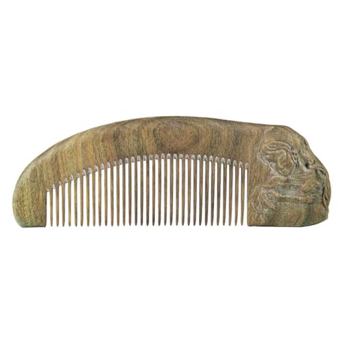 Friseurkamm Kamm für Haare, geschnitzt aus massivem Holz, Bartkamm mit feinen Zähnen, Kamm für Reise, zum Kämmen und Stylen von lockigem, gewelltem oder glattem Haar oder von SFANIIX